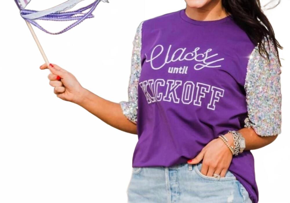 NEW LAYERZ CLOTHING classy until kick off top in purple